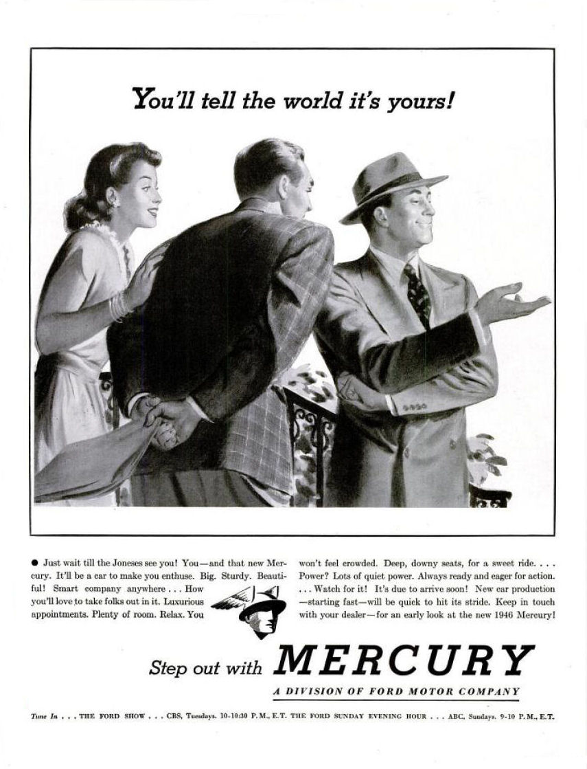 1945 Mercury Auto Advertising